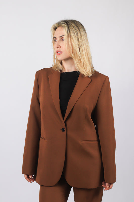 Ensemble tailleur marron pour femme