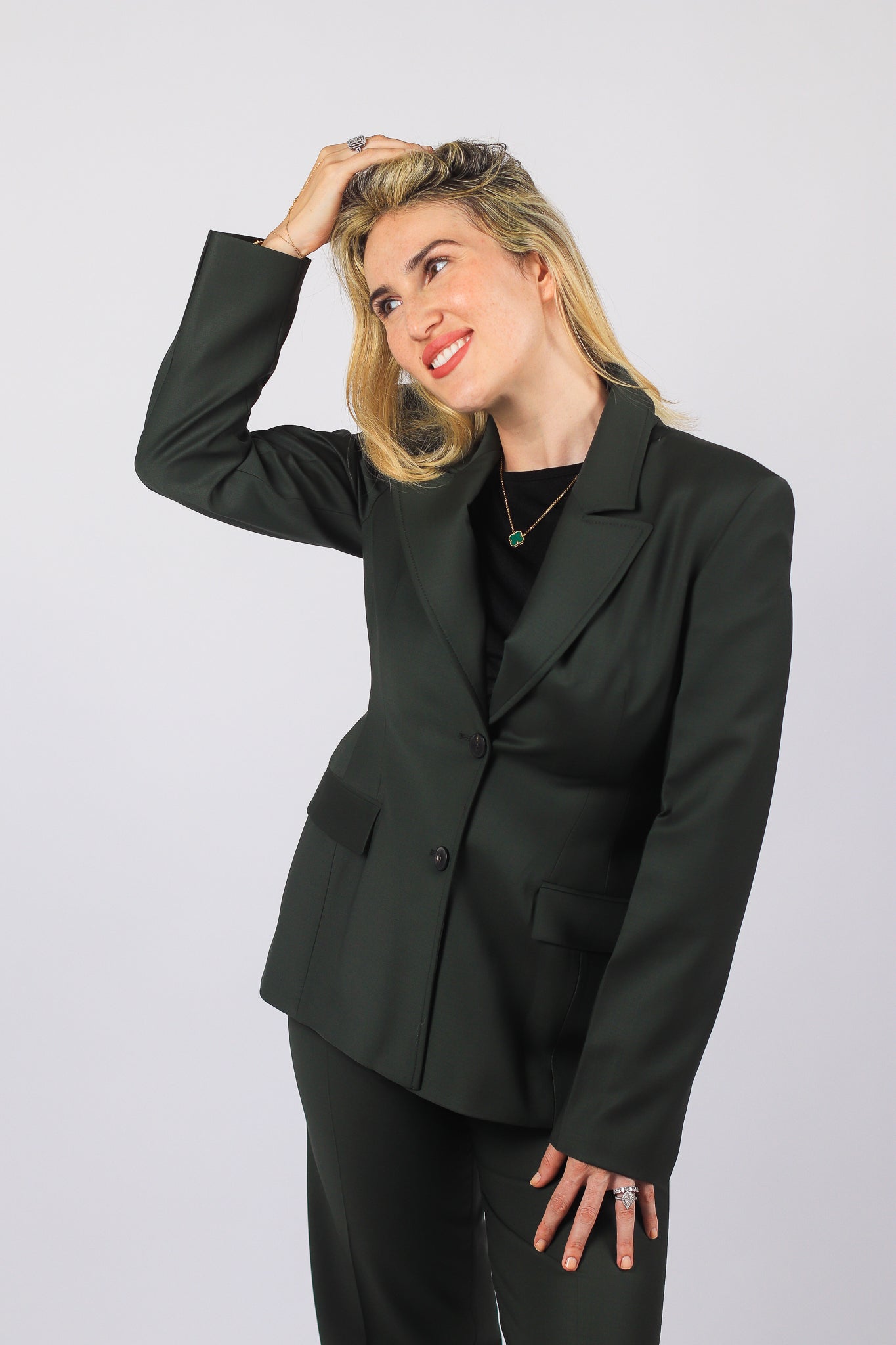 Ensemble Costume Vert Luxe