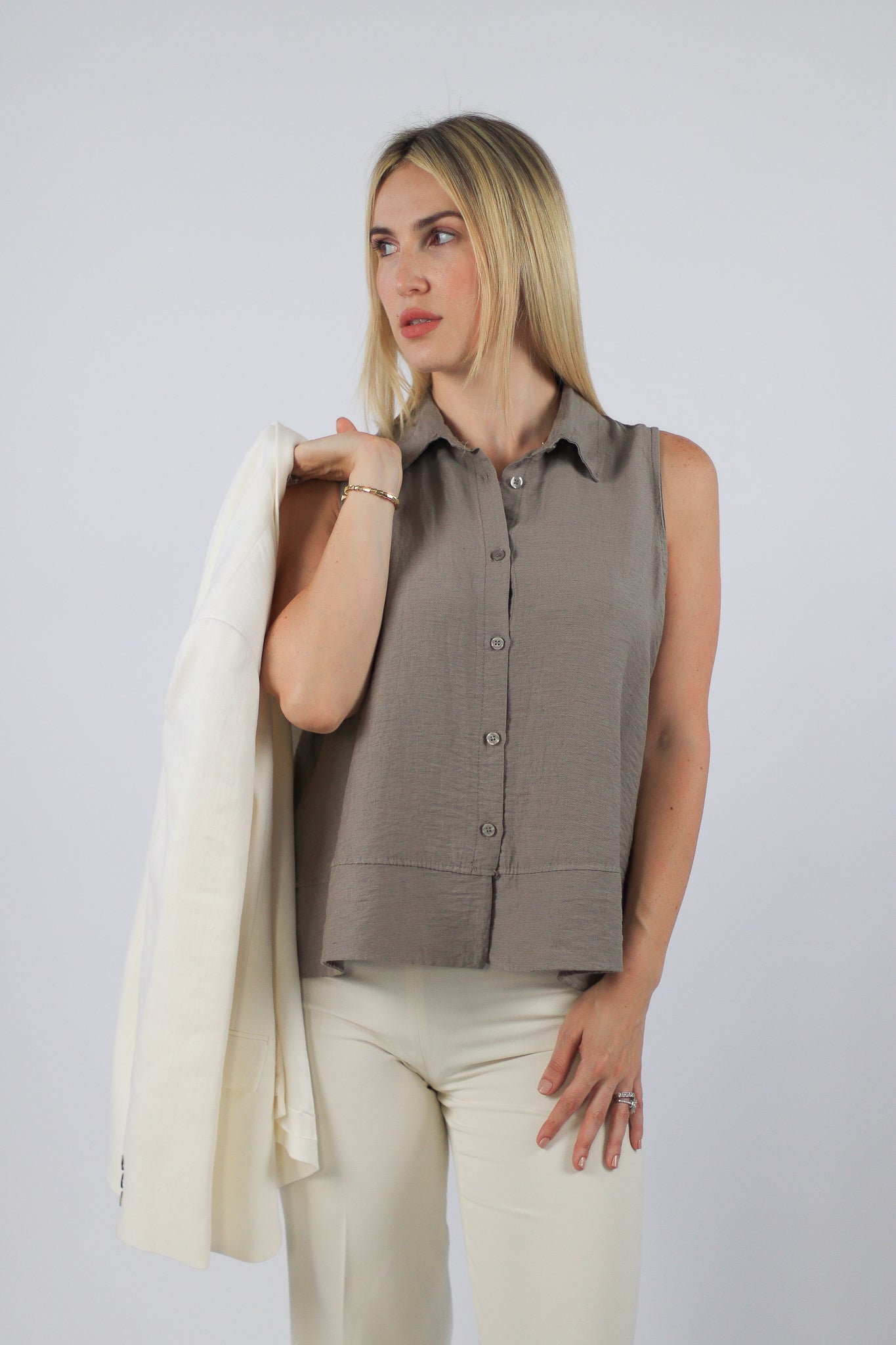 Ensemble Costume Blanc 3 Boutons