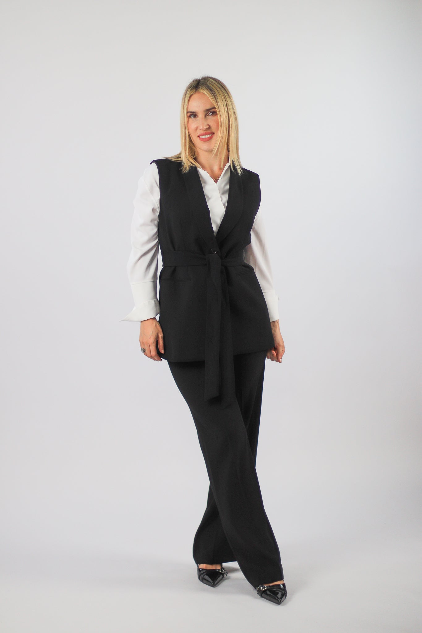Gilet En Noire avec col