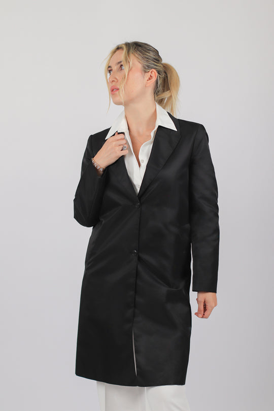Veste Longue Noire Élégante