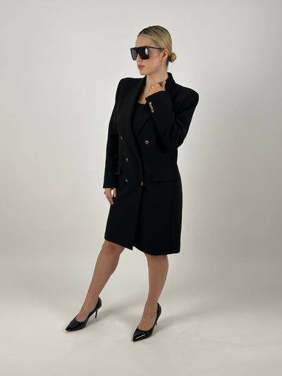 Veste robe croisée avec boutonnage doré
