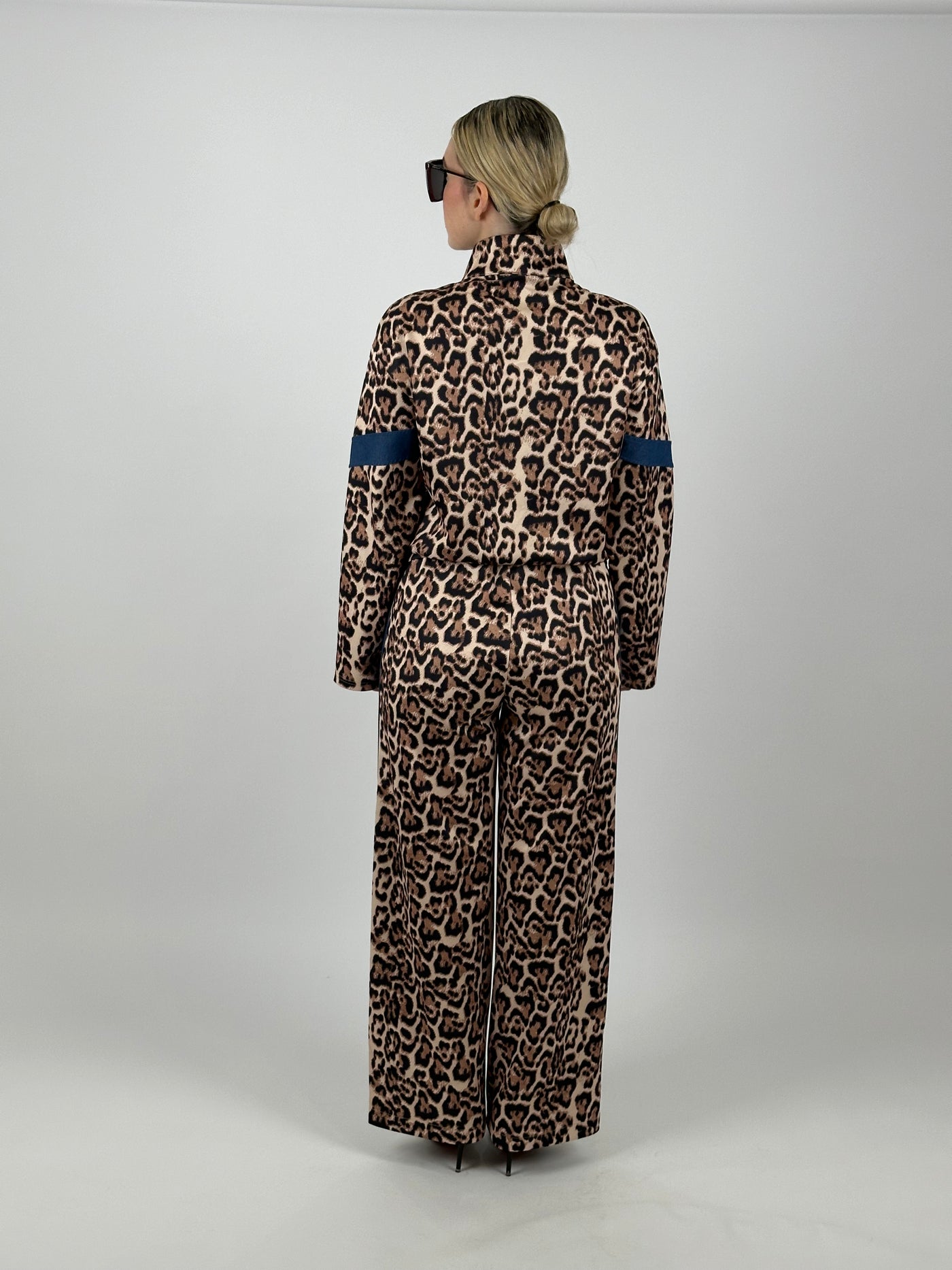 Ensemble Survêtement Léopard avec Bandes Contrastées