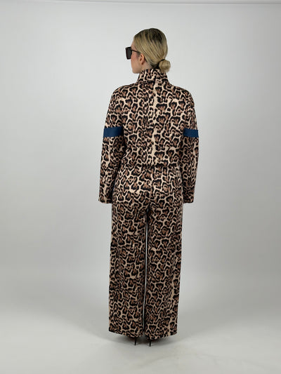 Ensemble Survêtement Léopard avec Bandes Contrastées