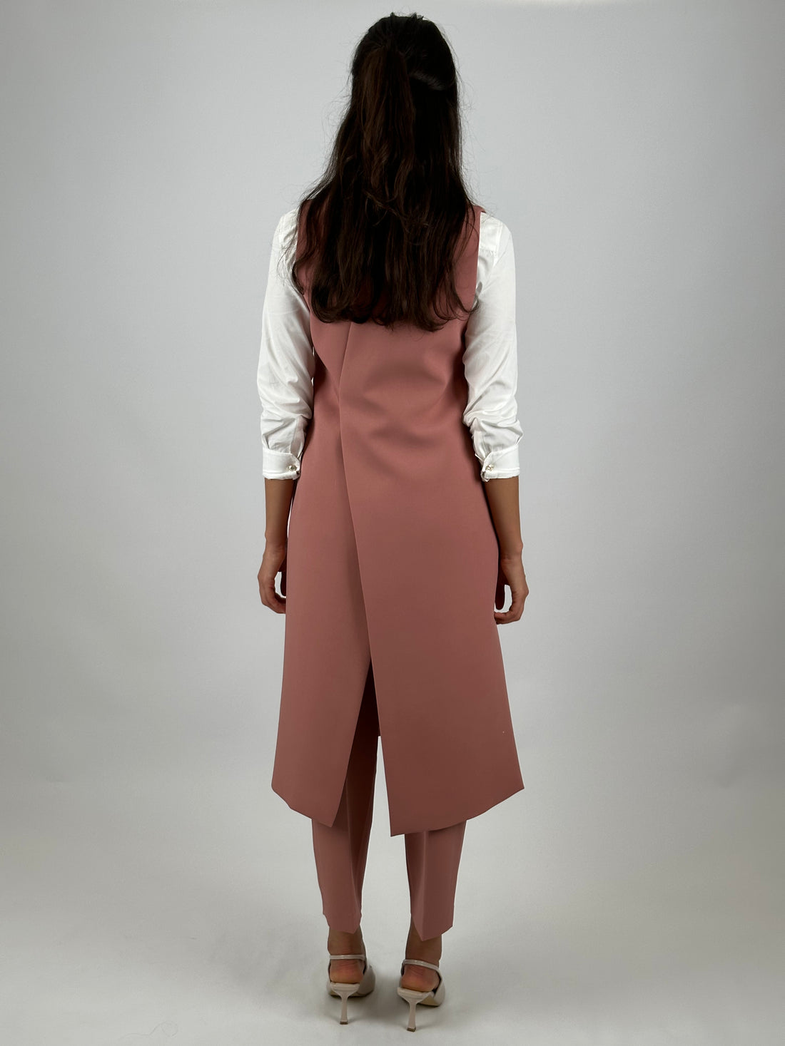Long Gilet et Pantalon Mauves