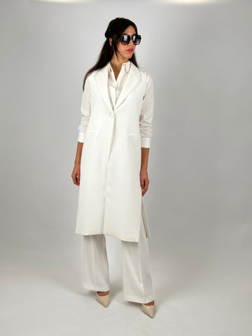 Long Gilet et Pantalon Blanc
