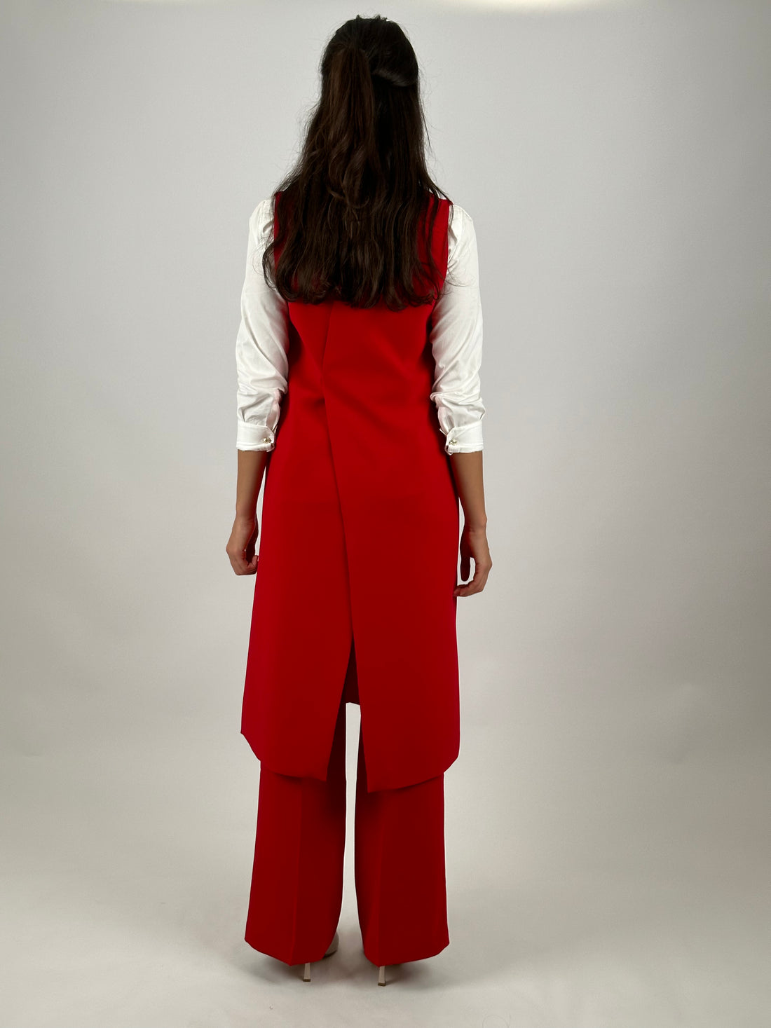 Long Gilet et Pantalon Rouge