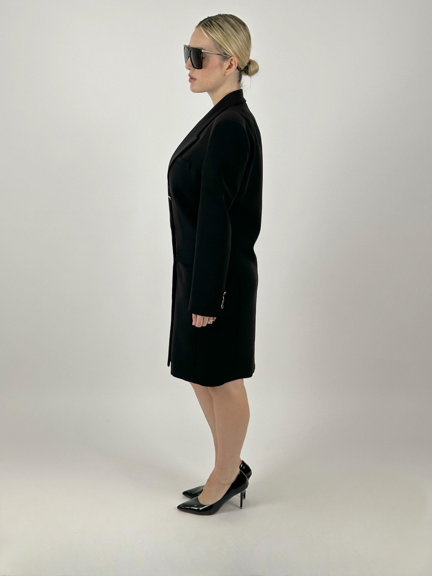 Veste robe croisée avec boutonnage doré